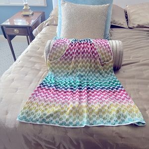 Missoni Chevron Knit sleeveless tunic style top white multicolors and tie back.